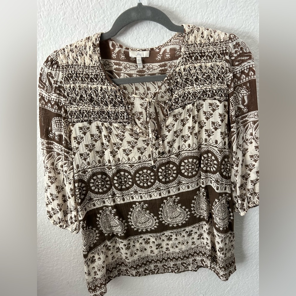 Joie Brown Blouse XS